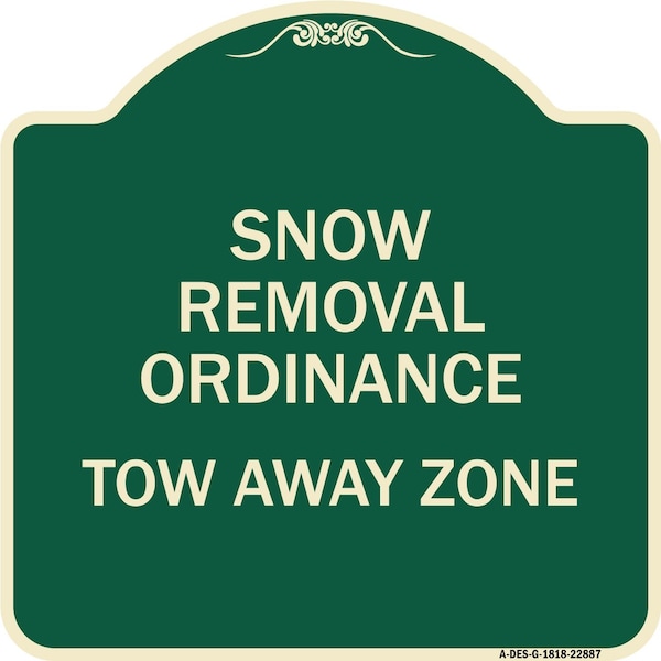 Signmission Snow Emergency Route Tow Away Zone W/ Graphic Heavy-Gauge Aluminum Sign, 18" x 18", G-1818-22887 A-DES-G-1818-22887 - main